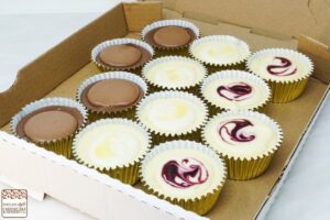 41200 Assorted Cheesecake Cupcakes - 4 each Chocolate, Marionberry, Lemon