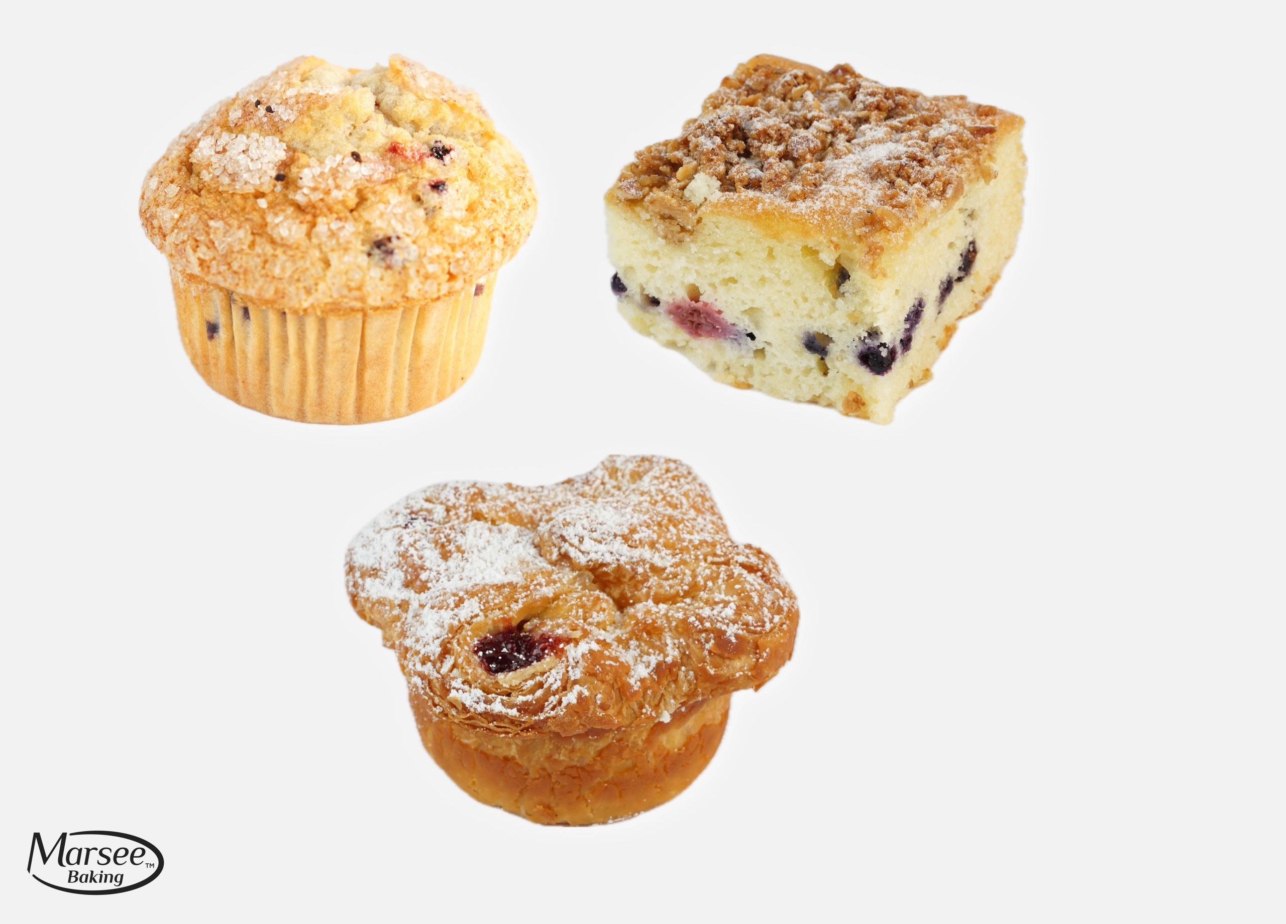 Summer Berry Box - 2 each berry coffee cake, berry muffin,  raspberry cream cheese cups- 6ct